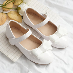 Girls Bowknot Dress Shoes Lightweight Non Slip Flat Sole Shoes