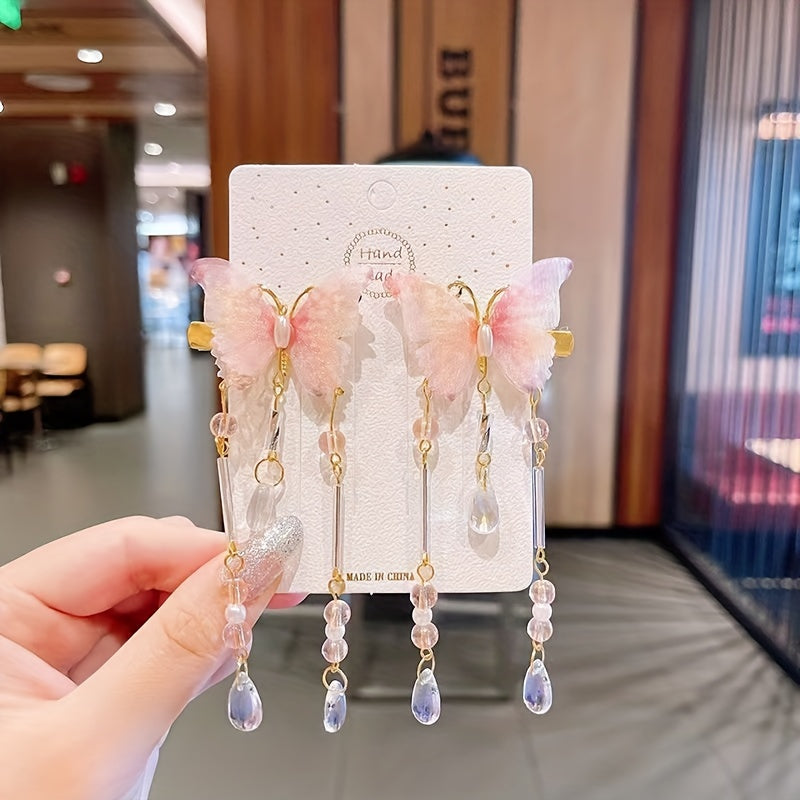 Vintage Chinese Style Tassel Hair Clips for Party