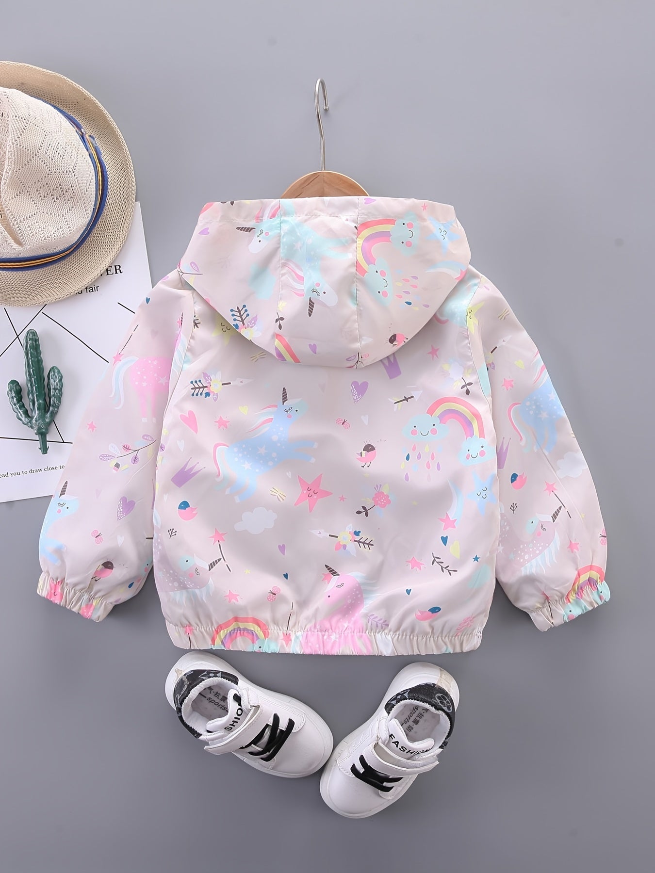 Girls' Mouse Cartoon Hoodie Jacket Zipper Up Casual Windbreaker