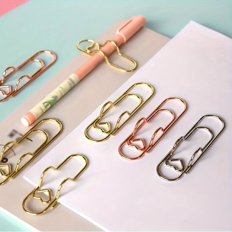 5pcs Metal Pen Clips Bookmarks Paper Clip Stationery Tool