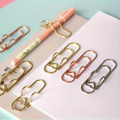 5pcs Metal Pen Clips Bookmarks Paper Clip Stationery Tool