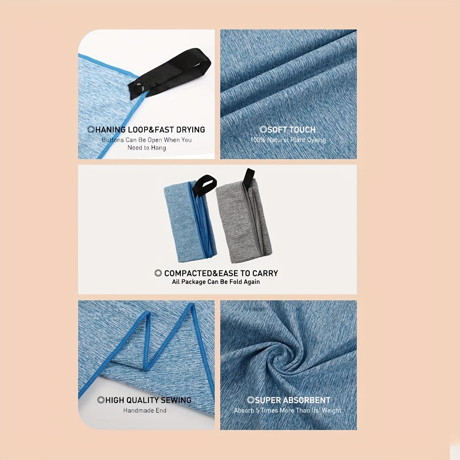 Double Sided Velvet Beach Towel Sports Towel Quick Drying