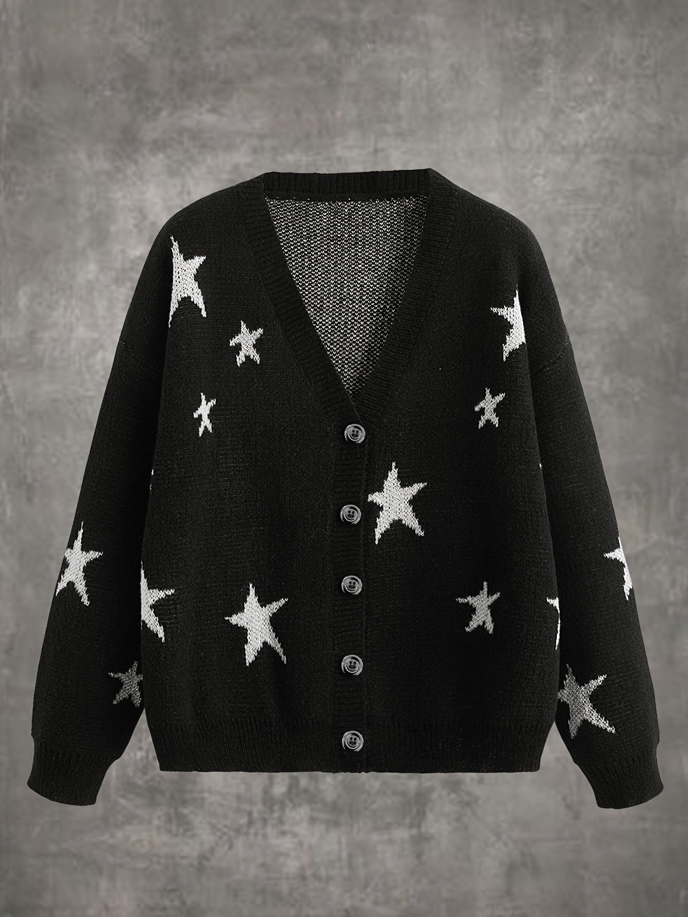 Y2K Star Print Cardigan