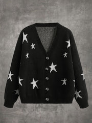 Y2K Star Print Cardigan