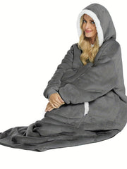 Cozy Plush Hooded Robe with Pockets