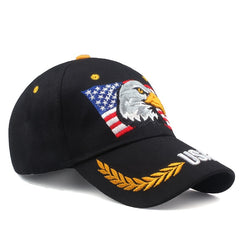 Eagle American Flag Star Embroidered Baseball Cap Peaked Cap Sun Hat