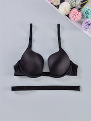 Solid Push Up Bra Comfy & Breathable Women's Lingerie