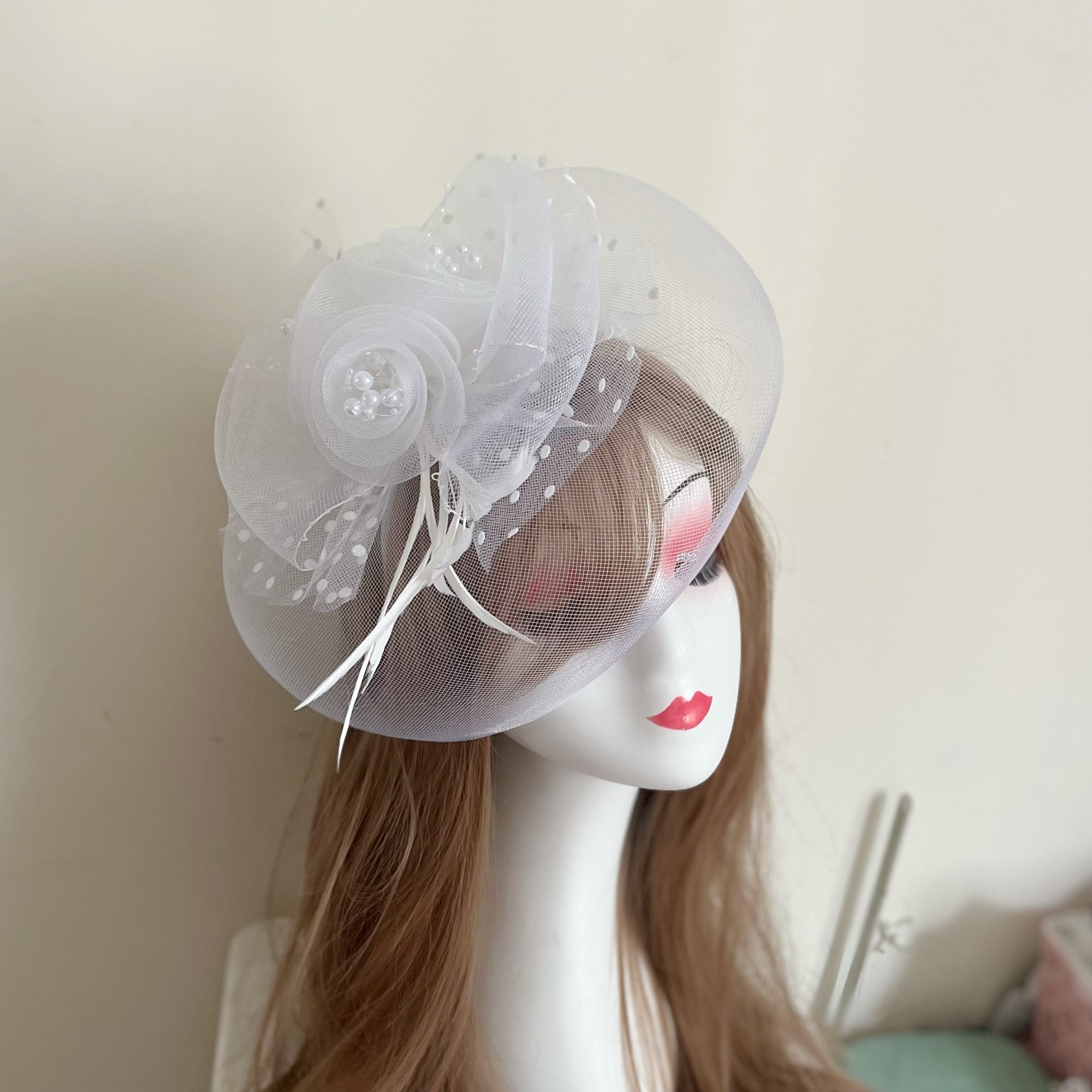 Mesh Fascinator Hair Clip Hat Bowler Feather Flower Veil Wedding Party Hat