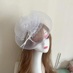 Mesh Fascinator Hair Clip Hat Bowler Feather Flower Veil Wedding Party Hat