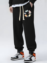 Letter Ring Print Sweatpants Casual Drawstring Jogger Pants