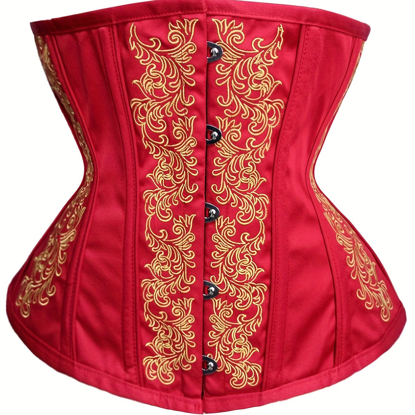 Embroidery Strapless Corset Bustier Retro Style Tummy Control Body Shaper
