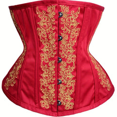 Embroidery Strapless Corset Bustier Retro Style Tummy Control Body Shaper