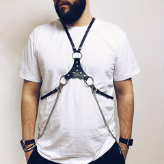 Men's Punk Body Chest Harness PU Leather Adjustable Punk Chest Belt