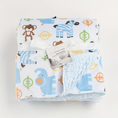 Double Layered Baby Lamb Blanket Cartoon Printed For All Seasons