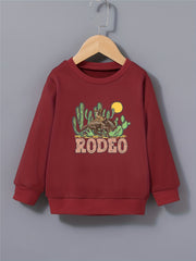 Cactus & Cowboy Kid's Sweatshirt RODEO Print Long Sleeve Top