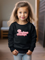 Girls Letters Pattern Crew Neck Sweatshirt Spring Fall Christmas Gift