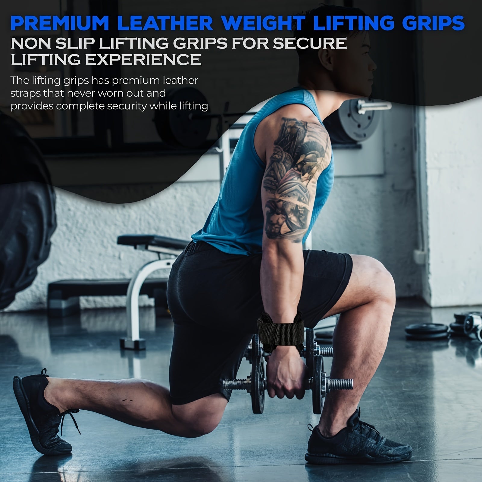 Wristband Weight Lifting Grips with Non slip Belts Padded Gloves