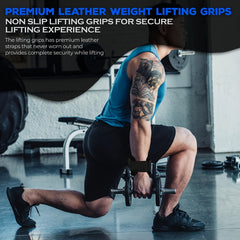 Wristband Weight Lifting Grips with Non slip Belts Padded Gloves