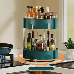 Kitchen Storage Rack Household Condiment Countertop Rotating Storage Rack