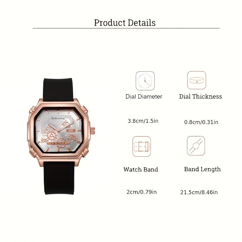 Teens Polygonal Square Watch Alloy Quartz Wrist Watch