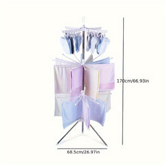Foldable Clothes Drying Rack Mobile Towel Laundry Stand