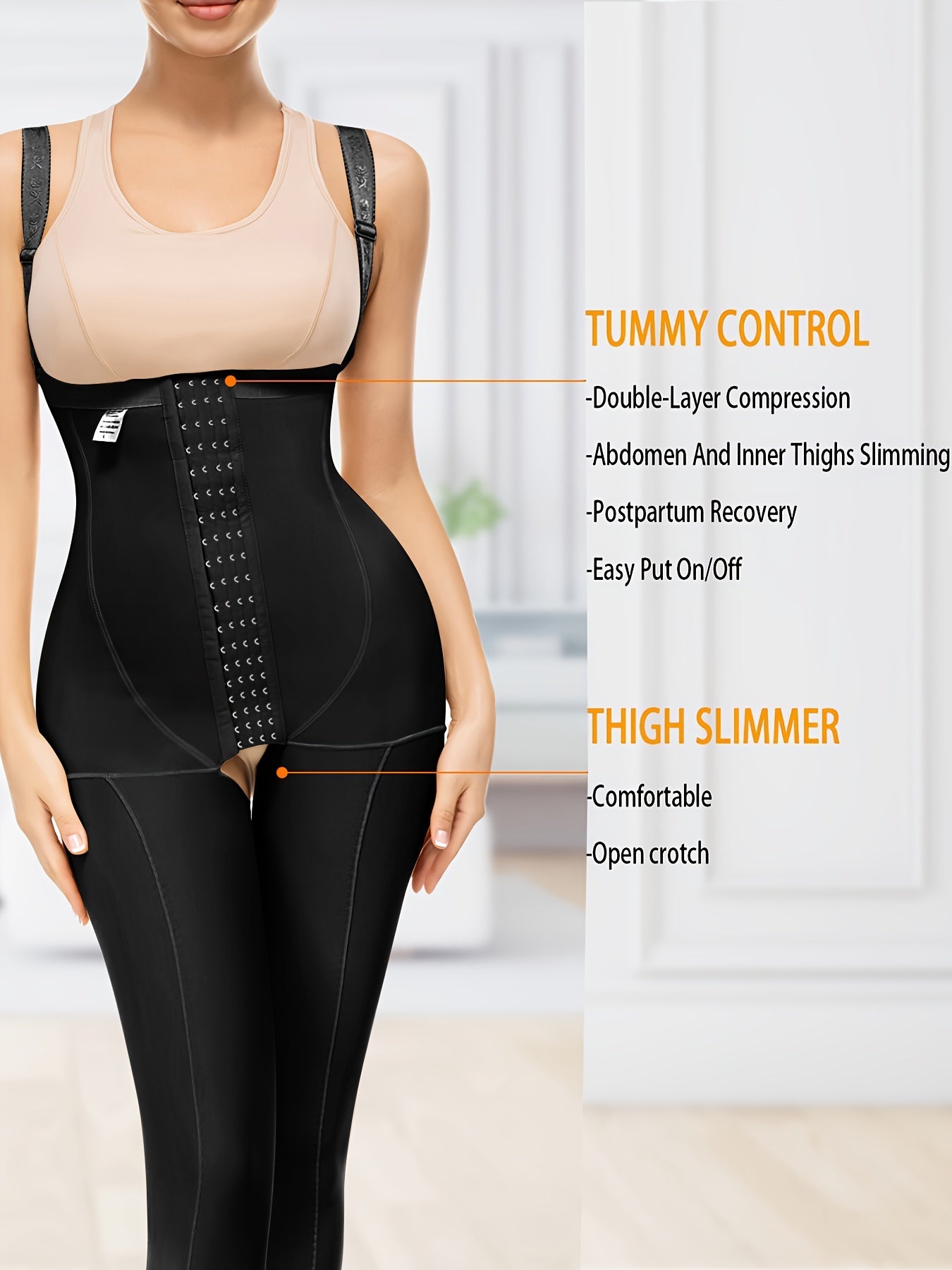 Tummy Control Thigh Jumpsuit Waist Shapewear Women's Activewear