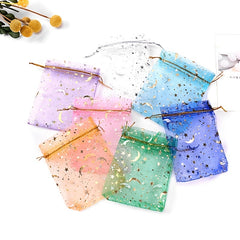 50pcs Moon Candy Bags Box Drawstring Star Decoration Gift Cookie Bags