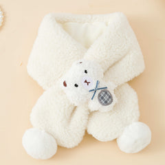 Girls Plush Bear Neck Scarf for Winter Christmas