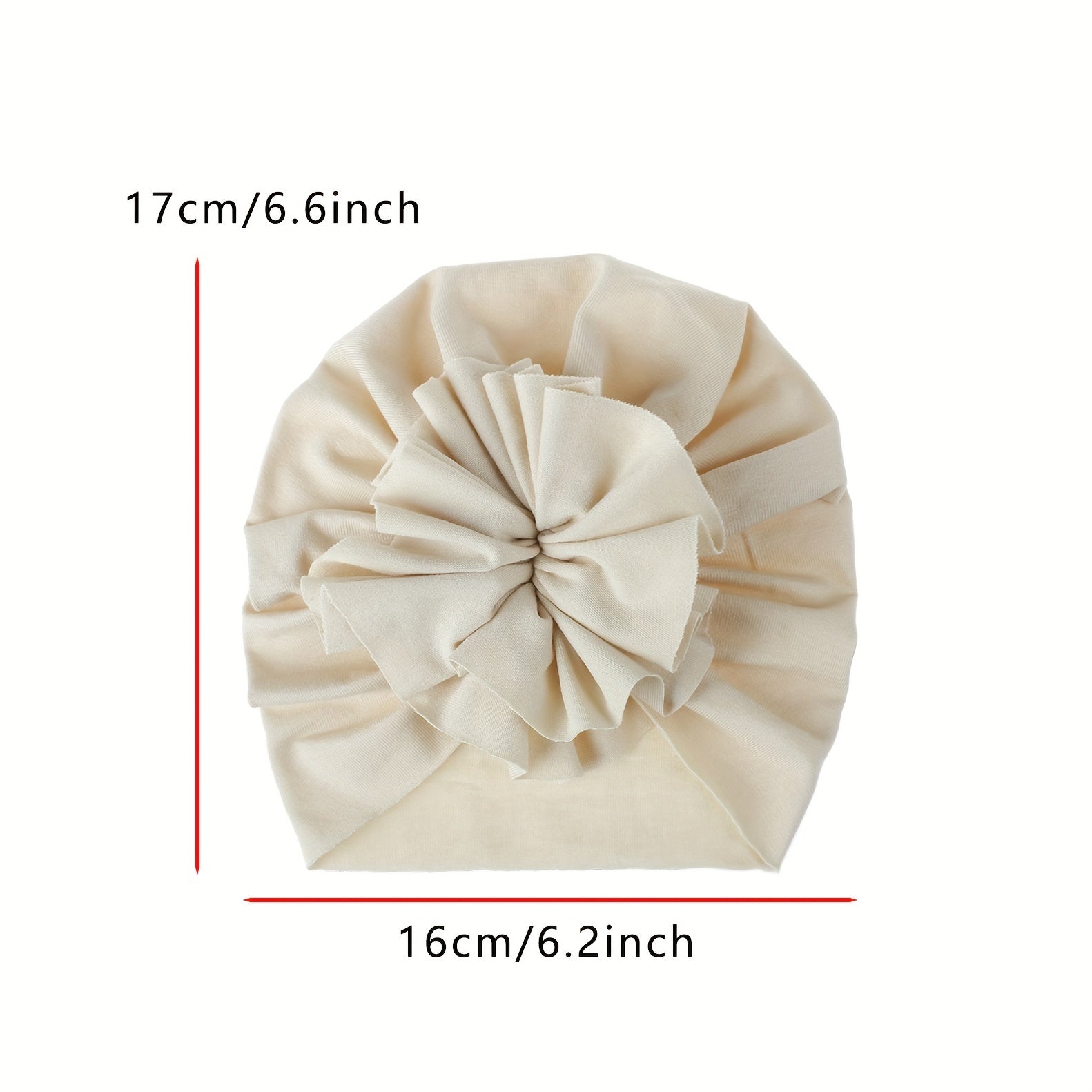 Baby Knitted Hat With Pleated Flower - All