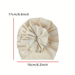 Baby Knitted Hat With Pleated Flower - All