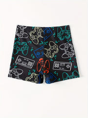 Boys Swim Trunks Stripe Print Elastic Waist Beach Pants SwimShorts Kids Clothes