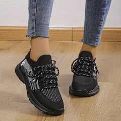 Women's Lightweight Running Shoes Lace up Comfy Sneakers
