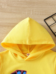 Dinosaur Print Boys Hooded Sweatshirt & Sweatpants Set