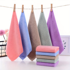 5pcs Coral Velvet Washcloth Small Square Towel Soft Absorbent for Bathroom