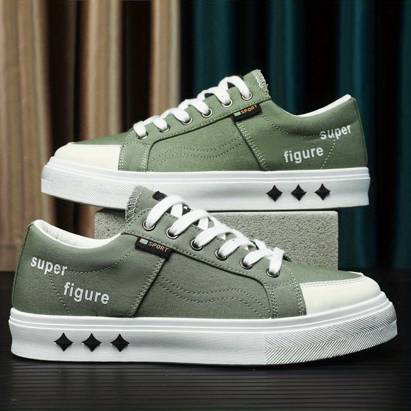Men's Alphabet Detail Low Top Canvas Shoes Spring Summer