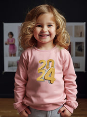 Girls Pattern Crew Neck Sweatshirt For Spring Fall Christmas Gift