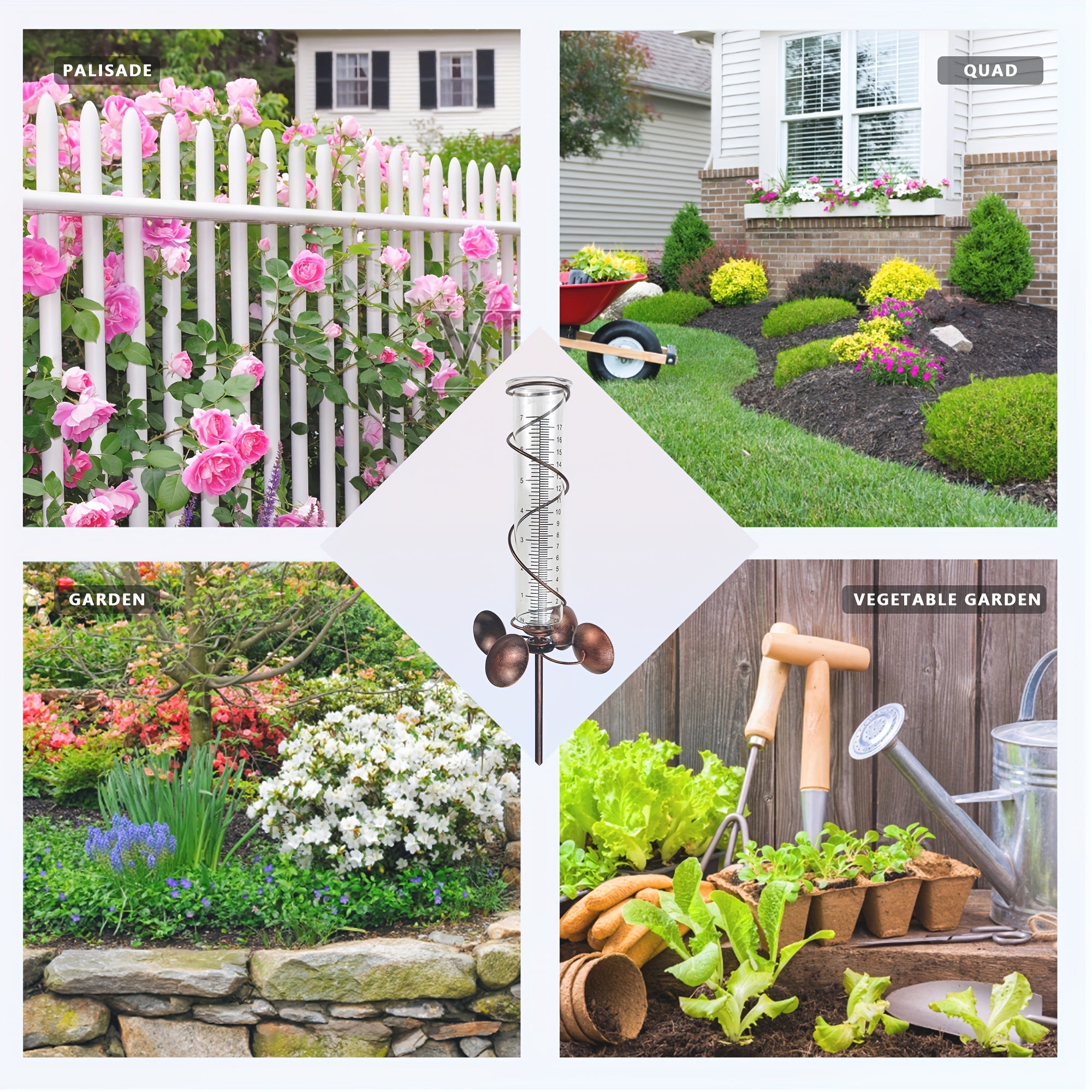 1pc Weathervanes Measure Rain Gauge 7 Capacity Glass Rain Tube Yard Trim Outdoor