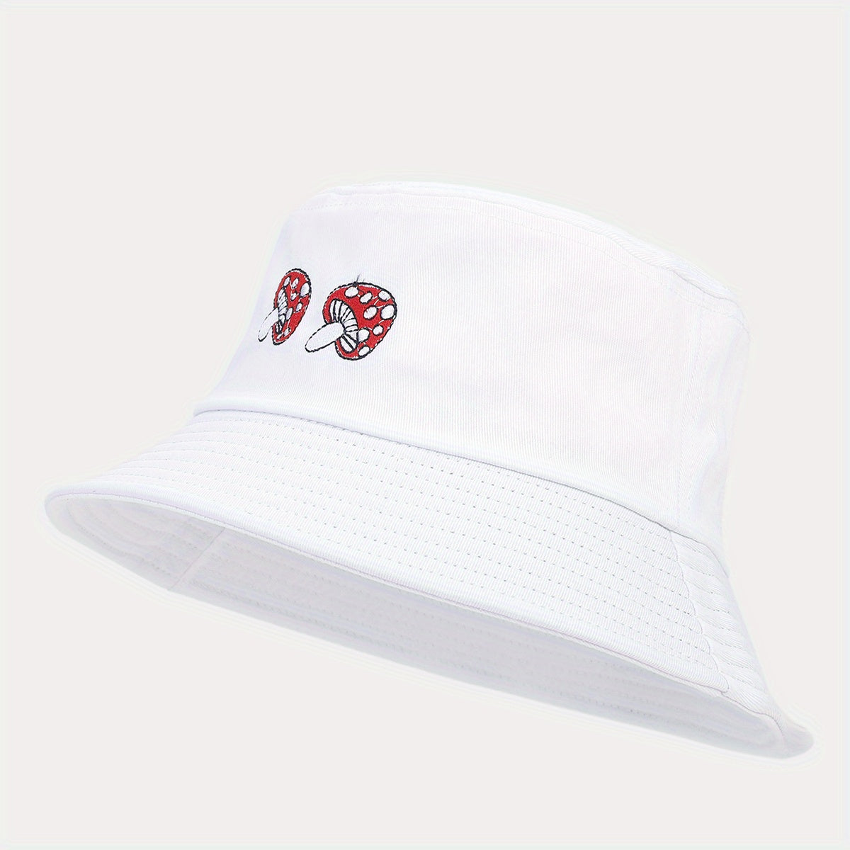 Mushroom Embroidery Bucket Hat Men Sunscreen Outdoor Basin Hat
