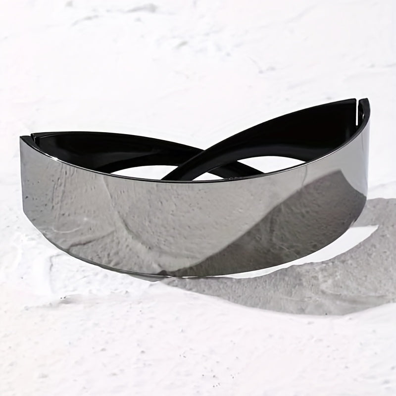 Y2K Wrap Around Sunglasses Futuristic Punk Style UV400