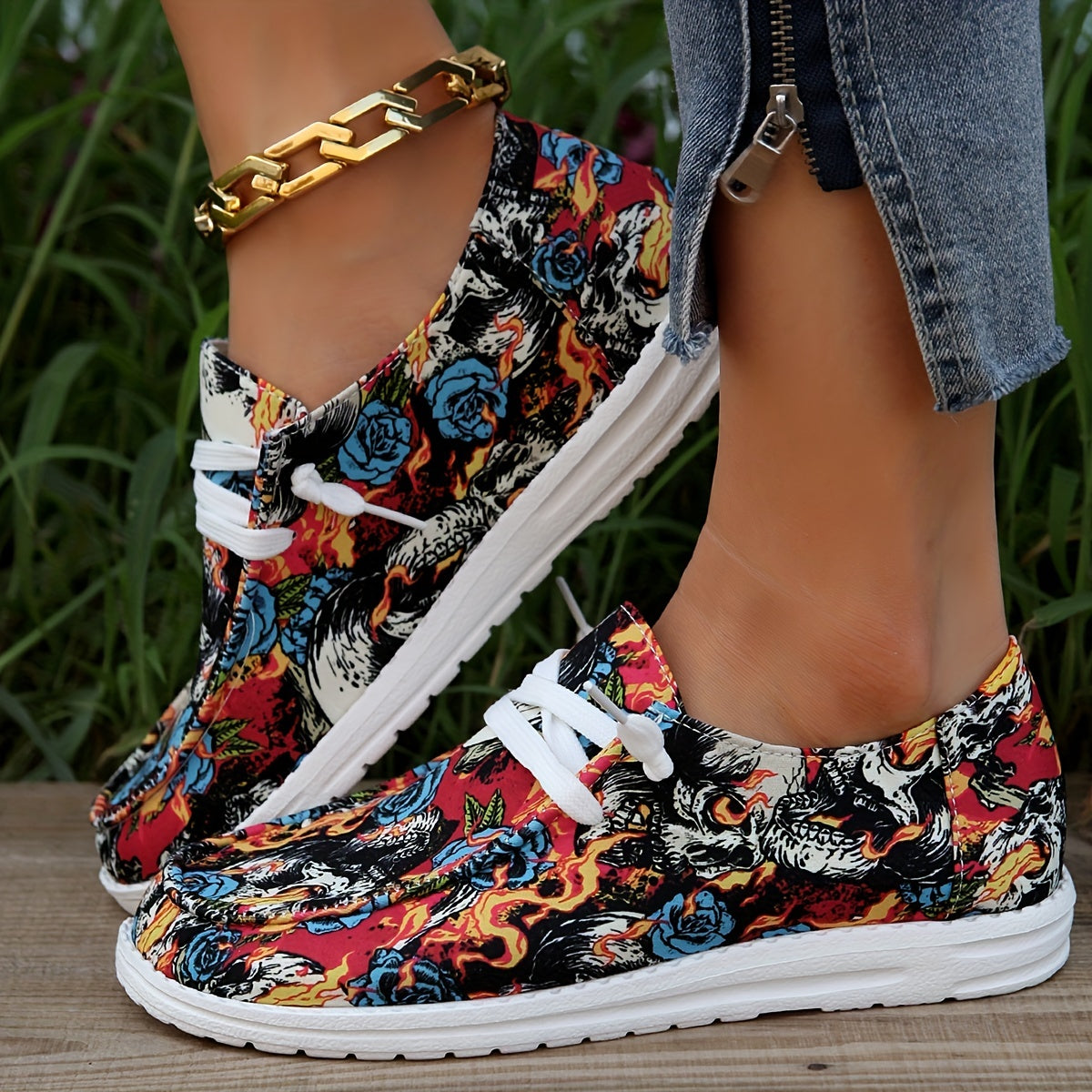 Colorful Halloween Print Low Top Walking Shoes