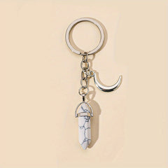Crystal Decor Keychain Metal Star Moon Key Ring Purse Bag Charm Gift
