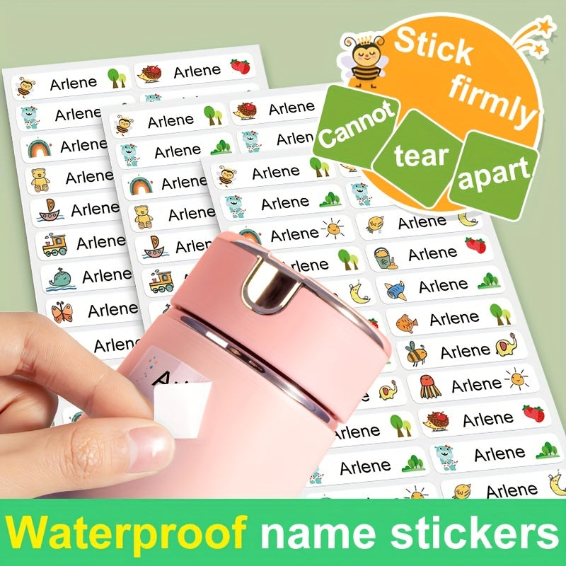 180pcs Personalized Custom Name Sticker Waterproof Label Transparent School