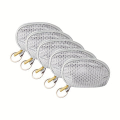 5Pcs Mesh Makeup Sponge Holder Small Zipper Makeup Pouch Bags With Keychain