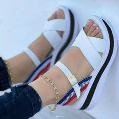 Women's Cross Strap Platform Sandals Casual Summer Shoes