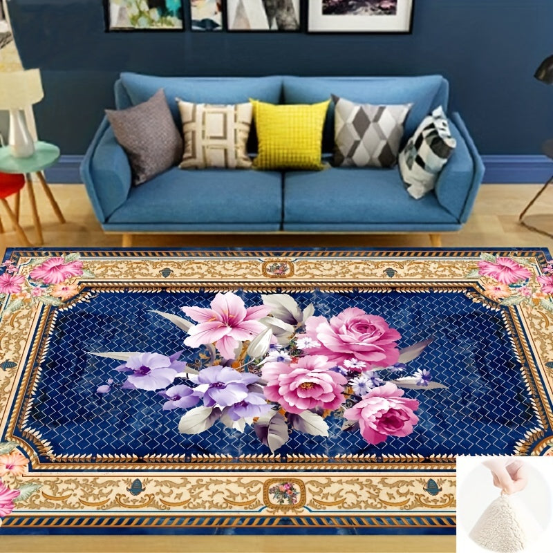 Boho Flower Pattern Kitchen Rug Anti Fatigue Carpet Mat Vintage Non Slip Rugs