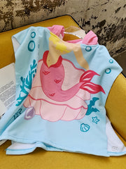 Kids Dinosaur Hooded Beach Towel Absorbent Soft Poncho Towel
