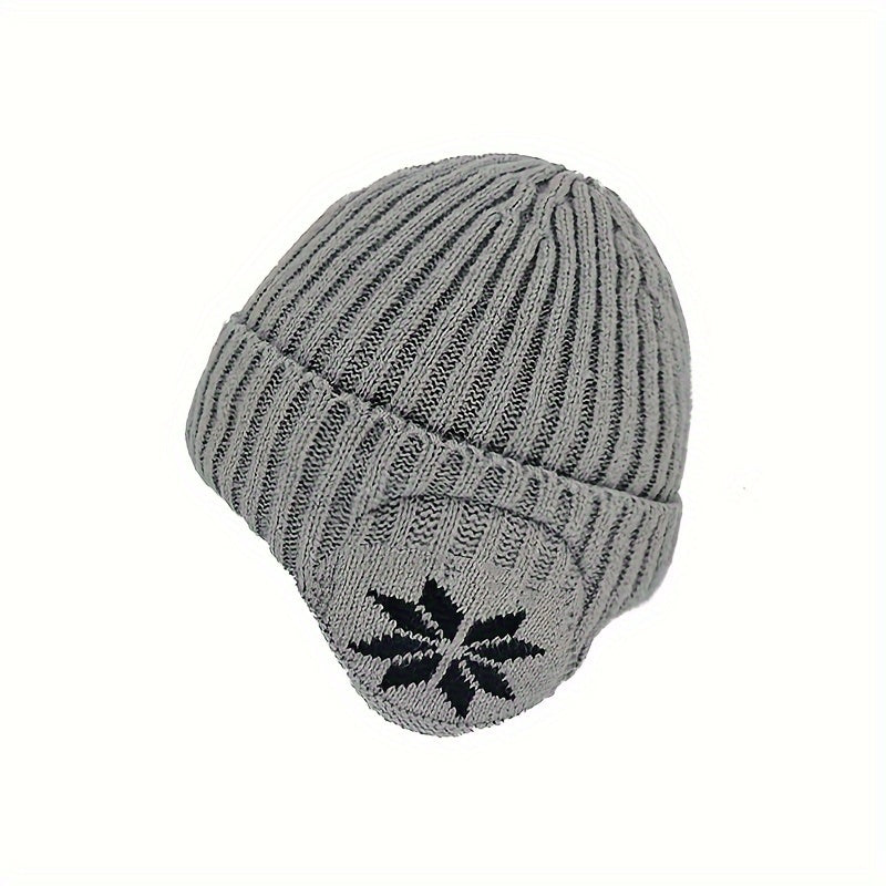Men Winter Beanie Hat Warm Thicken Lined Cuffed Earflap Ski Hat
