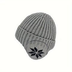 Men Winter Beanie Hat Warm Thicken Lined Cuffed Earflap Ski Hat