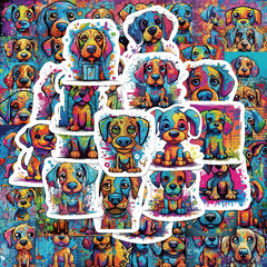 50pcs Colorful Doodle Puppy Cartoon Stickers for Laptop Bike Car Motorcycle