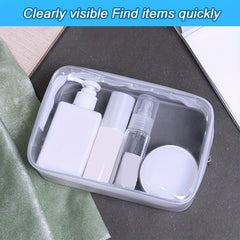 4pcs Clear Travel Toiletry Bags - Waterproof Makeup Organizers